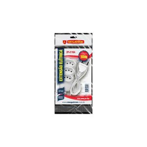 Extensão Megatron 2P + T 220V 10M Branca