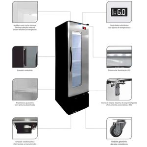 Cervejeiro Vertical em Inox com Visor em Vidro 284L - VCFC2842D999 - Fricon