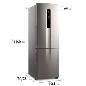 Geladeira / Refrigerador Frost Free 400L Efficient com AutoSense Inverse cor Inox Look - DB44S - Electrolux