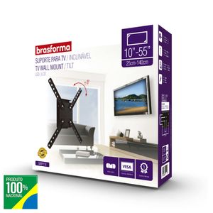 Suporte Inclinável Brasforma Para Tv  de 10 A 55 polegadas Sbrlb110 Preto