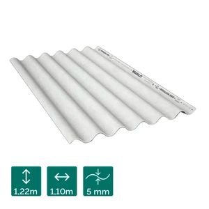 Telha de fibrocimento ondulada 1,22m x 1,10m 5mm - Brasilit
