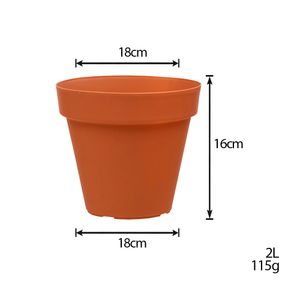 Vaso para Plantas em Polietileno Sampa Terracota 18X16CM - I.SAMP.018.016.12 - Vasart