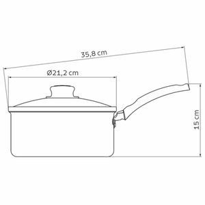 Panela em Alumínio Antiaderente com Tampa de Vidro Starflon Max Turim Vermelho 2,8L 20CM - 20262720 - Tramontina