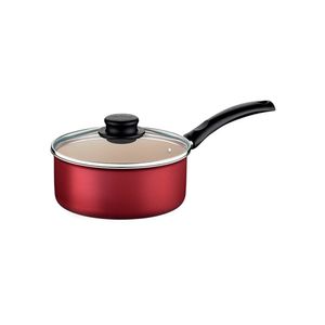Panela em Alumínio Antiaderente com Tampa de Vidro Starflon Max Turim Vermelho 2,8L 20CM - 20262720 - Tramontina