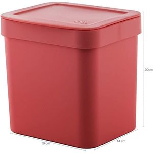 Lixeira Ou Trium 4,7 Litros 20 x 17 x 20,5 CM PP Vermelho Fechado