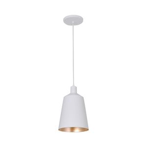 Pendente Attena Malta Cone 1xE27 3137 Branco e Dourado Bivolt