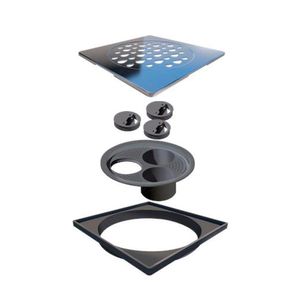 Grelha Linear Novii 150Mm Quadrada Polida Com Acessórios