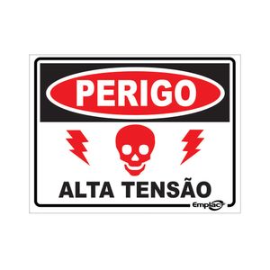 Placa Sinalizadora Emplac Alta Tensão ps 20 x 15cm