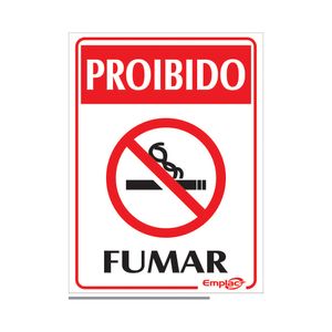Placa Sinalizadora Emplac Proibido Fumar ps 20 x 15cm