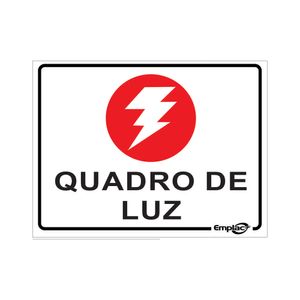 Placa Sinalizadora Emplac Quadro de Luz ps 61 20 x 15cm