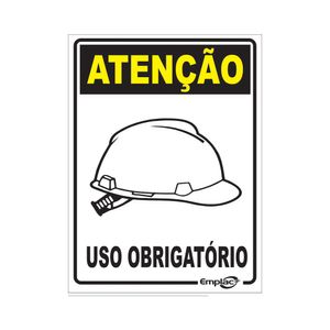 Placa Sinalizadora Emplac Uso Obrigatório de Capacete ps 20 x 15cm