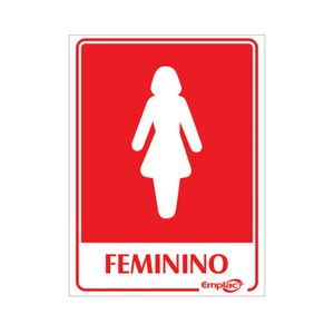 Placa Sinalizadora Emplac Feminino ps 20 x 15cm