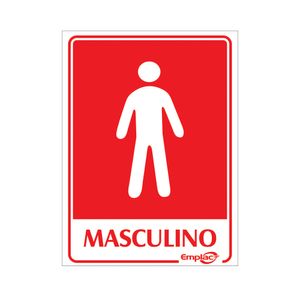 Placa Sinalizadora Emplac Masculino ps 20 x 15cm