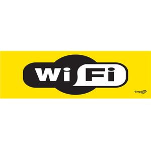 Placa Sinalizadora Emplac Wifi Amarela ps 30 x 9cm 1 un