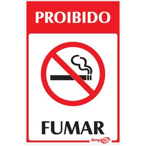 Placa Sinalizadora Emplac Proibido Fumar ps 30 x 20cm