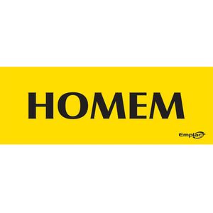 Placa Sinalizadora Emplac Homem Amarela ps 20 x 7cm