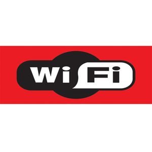 Placa Sinalizadora Emplac Wifi Vermelha ps 20 x 7cm