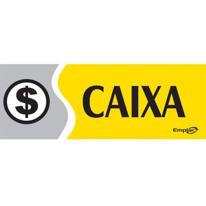 Placa Sinalizadora Emplac Caixa Amarela ps 20 x 7cm