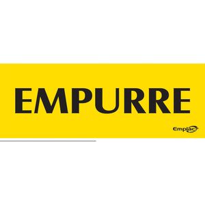 Placa Sinalizadora Emplac Empurre Amarela ps 20 x 7cm