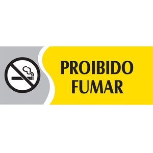 Placa Sinalizadora Emplac Proibido Fumar Amarela ps 20 x 7cm