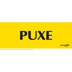 Placa Sinalizadora Emplac Puxe Amarela ps 20 x 7cm