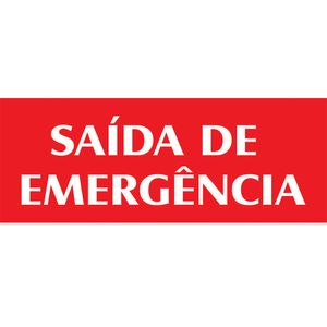 Placa Sinalizadora Emplac Saída de Emergência Vermelha ps 20 x 7cm