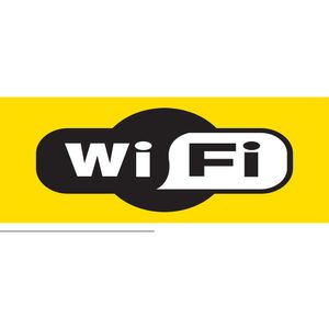 Placa Sinalizadora Emplac Wi fi Amarela ps 20 x 7cm