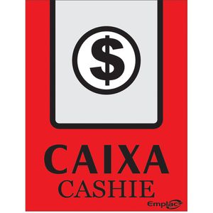 Placa Sinalizadora Emplac Caixa Vermelha Português/Inglês 20 x 15cm