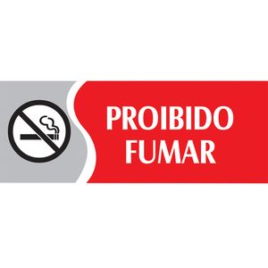 Placa Sinalizadora Emplac Proibido Fumar Vermelha ps 20 x 7cm