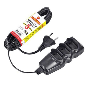 Extensão Megatron Paralelo 03 Tomadas 5,0M 220V Preto