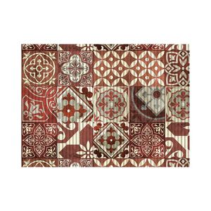 Passadeira Kapazi 43X65Cm Tropical Azulejo Vermelho