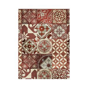 Passadeira Kapazi 43X65Cm Tropical Azulejo Vermelho