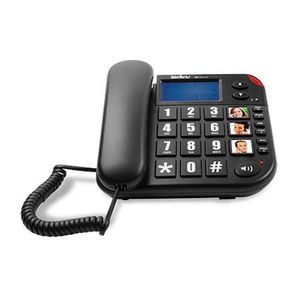 Telefone com Fio Intelbras Tok Fácil ID Função Flash e 2 Níveis de Campainha Preto