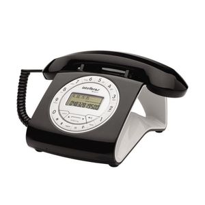 Telefone Com Fio Intelbras Retrô TC8312 Com Id Preto