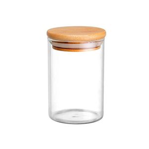 Pote Hermético de Vidro com Tampa de Bambu 400ML - Oikos