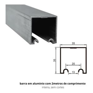 Trilho para Porta de Correr Rodinato Superior 135 2 M Natural