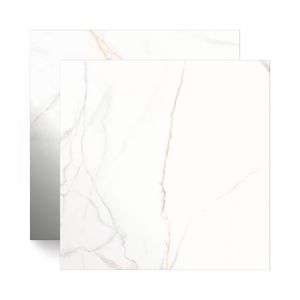Piso Cerâmico Retificado Marmorizado Polido HD Napoli Branco Tipo A 56X56CM - Cerbras