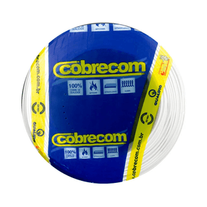 Cabo Flexível 6MM 25 Metros 750V Branco Cobrecom Fios