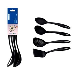 Jogo de Utensílios Tramontina Ability em Nylon Preto 4 Peças
