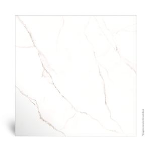 Piso Cerâmico Super Prime Marmorizado Retificado Polido Verona Branco Tipo A 75X75CM - Cerbras
