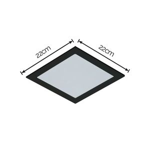 Painel LED de Embutir Quadrado Pop Preto com Luz Branca 18W 6500K - BR6500K - Avant