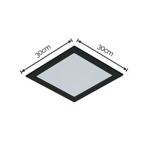 Painel LED de Embutir Quadrado Pop Preto com Luz Branca 24W 6500K - BR6500K - Avant