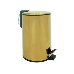 Lixeira Inox com Pedal Dourada 3L - Hasieira