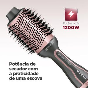 Escova Secadora Mondial Grey Rose Keratin ES11BI Bivolt 1200W