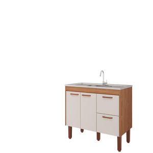 Balcao Cozinha Mgm Slim 1.14Mt Freijo/Off Whithe