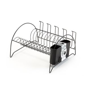 Escorredor De Pratos Fan Black Com Porta Copos - Arthi