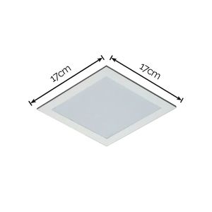 Painel LED de Embutir Quadrado Slim Branco 12W 6500K - Bronzearte