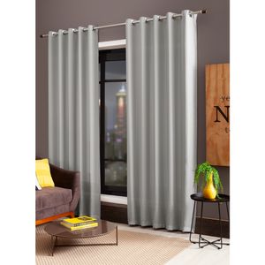 Cortina com Forro Essence Hermes Cinza 4X2,60M - Becadecor