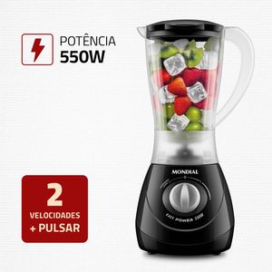Liquidificador com 2 Velocidades Preto 220V 550W 60Hz - L-5502 - Mondial