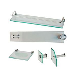 Kit De Acessórios Para Banheiro Retangular Com 5 Peças Em Vidro Incolor - Karppi